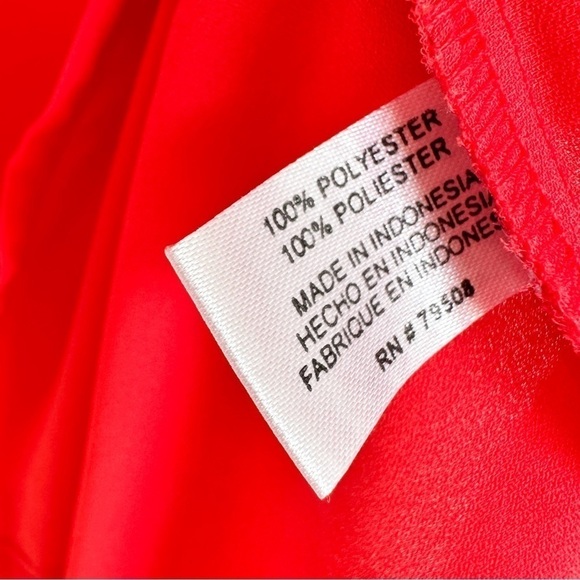 Violet + Claire Red Chiffon Blouson Flowy V neck Poplin Blouse Top sz Small - Picture 5 of 5